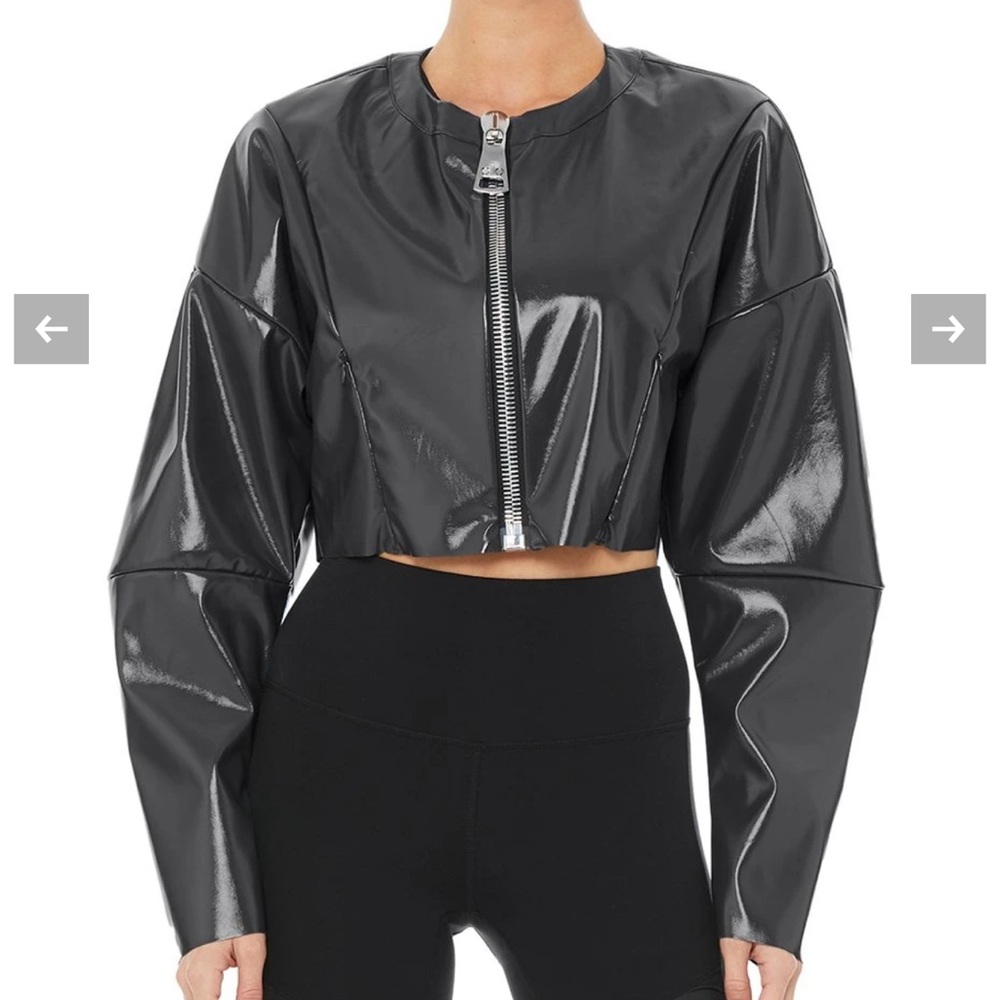 ALO yoga metallic liquid jacket